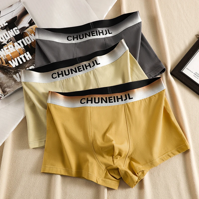 

3-Pack Men's Boxer Briefs, Breathable Pure Cotton, Comfortable Minimalist Underwear for Young Adults, Sports Trunks