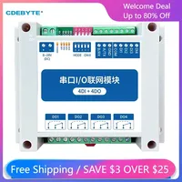 Modbus RTU Control I/O Network Modules Serial Port RS485 Interface 4DI+4DO CDEBYTE MA01-AXCX4040 Rail Installation 8~28VDC IoT