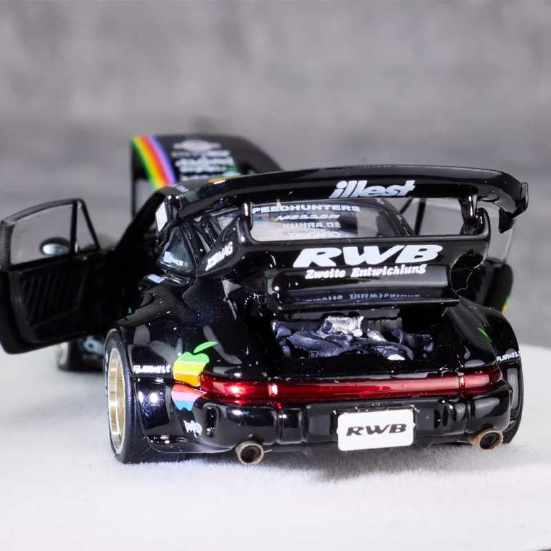 PGM 1/64 Porsche RWB 964 vehículo de motor de juguete de aleación regalos de modelo de Metal fundido a presión