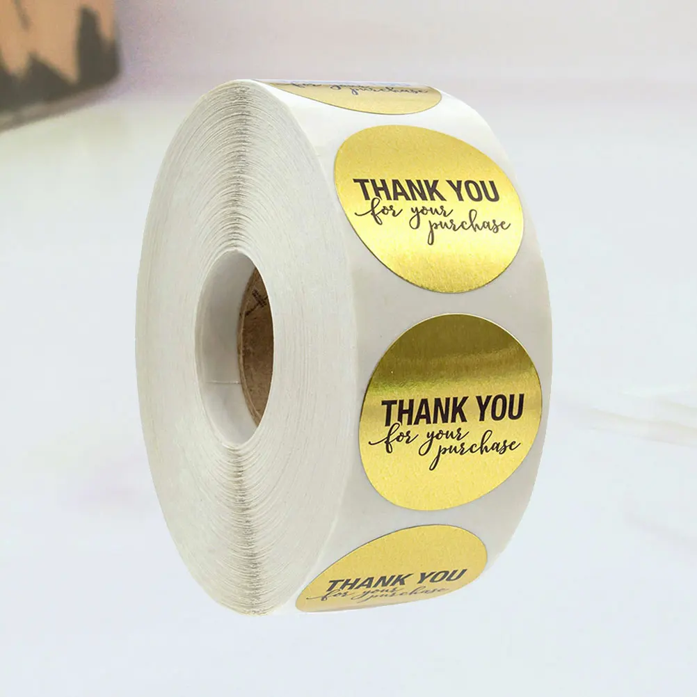 

Round Stickers Self-Adhesive DIY Wrapping Gift Baking Packing Labels Thank You Stickers for Candy Bags Notebooks Furniture