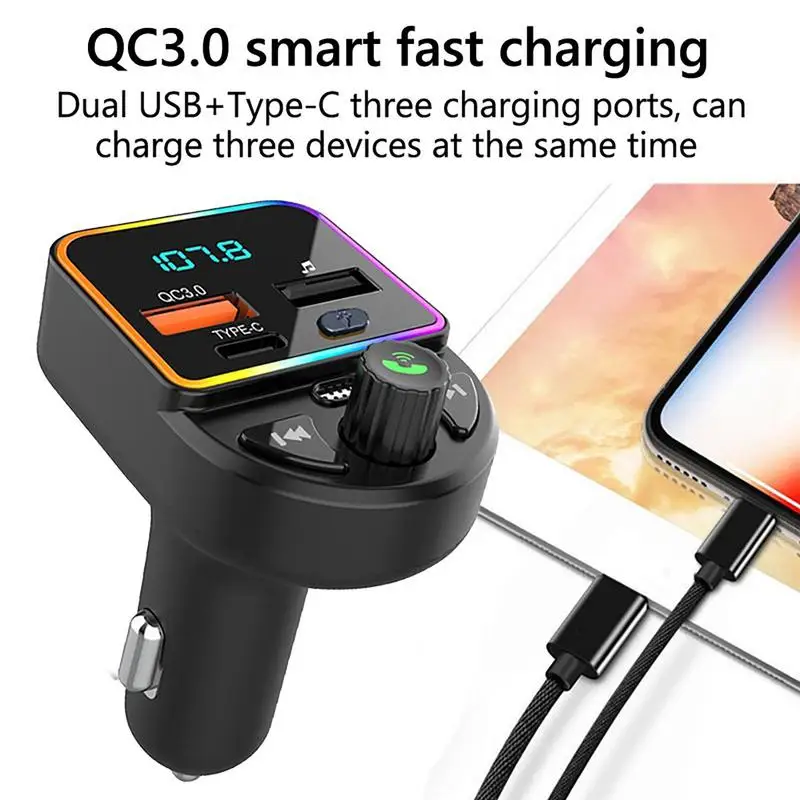 Auto Car Charger Widely Compatible Multi Purpose And Convenient Handsfree Call Wireless BT FM Transmitter Radio Receiver