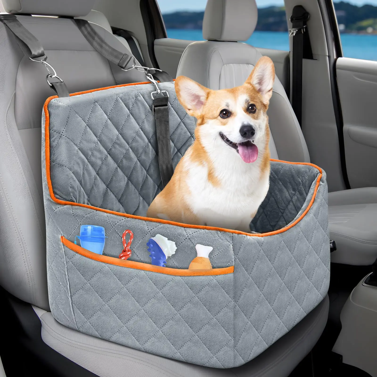 

Wholesale square Pet Car Seat Memory Sponge Soft Car Dog Bed Can Be Disassembled Washed Suitable for Passenger Seat & Back Seat