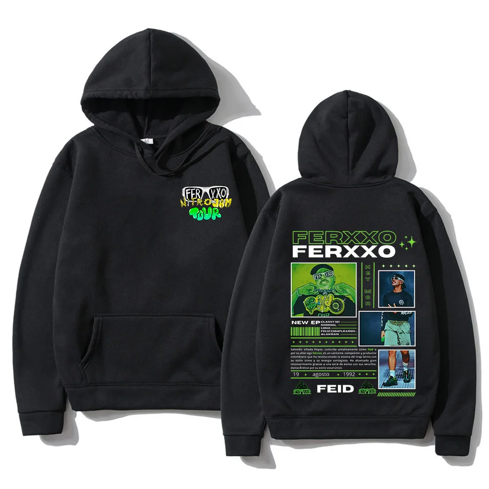 Rapper Feid Ferxxo Hoodies 90s Vintage Hip Hop Style Sweatshirt Unisex Fashion Casual Fleece Hooded New Aesthetic Streetwear