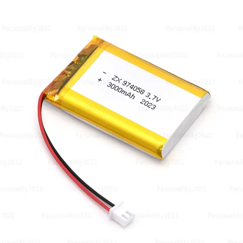 Batterie au lithium polymère Lipo, prise Ph2.0mm pour massage, tingGps, navigateur, aéromodélisme, cellule, 24.com, 3.7V, 974058, 3000mAh