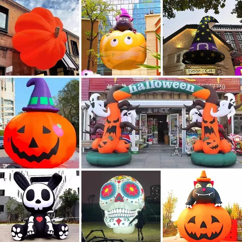 Inflatable Pumpkin Halloween Air Model Bar Decoration Light Hanging Prop Glowing Ghost Large Cartoon