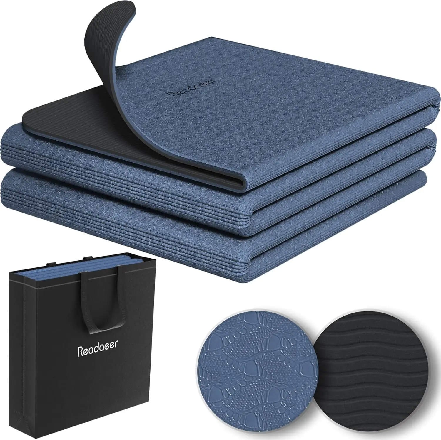 

Складной дорожный коврик для йоги толщиной 6 мм с сумкой для переноски, нескользящий коврик для пилатеса из TPE для дома и спортзала