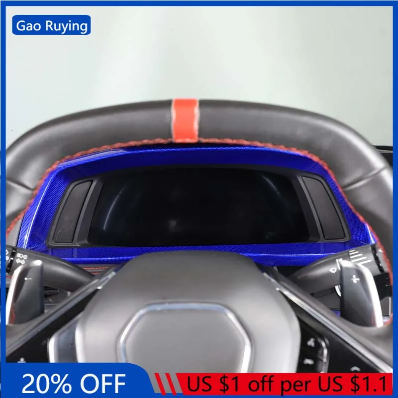 

Gao Ruying For Chevrolet Corvette C8 Stingray Z51 2020-25 Real Carbon Fiber Car Dashboard Speedmeter Frame Cover Car Accessories