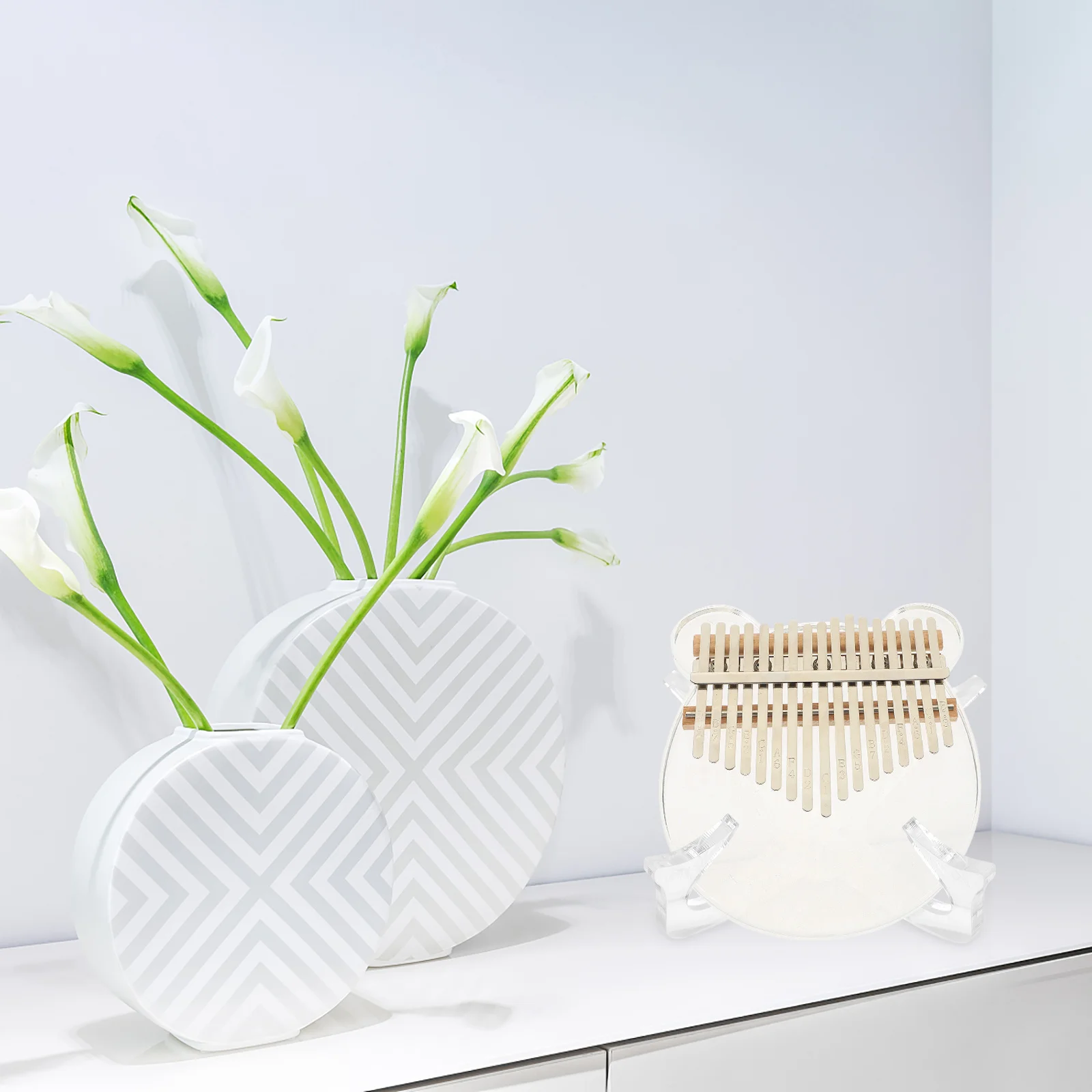 

Transparent Acrylic Thumb Piano Stand Clear Kalimba Holder Display Rack Durable Portable Finger Piano Storage Organizer