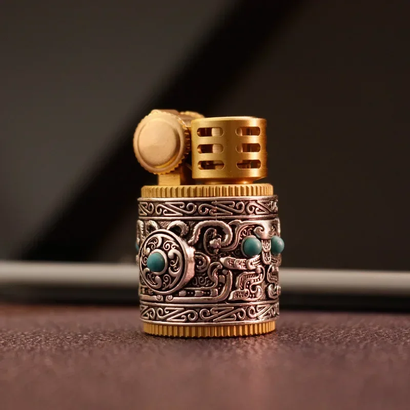 

CHIEF чистая медь, винтажная персонализированная керосиновая зажигалка, доспехи, песочное колесо, зажигалка с открытым пламенем, мужской подарок, оптовая продажа