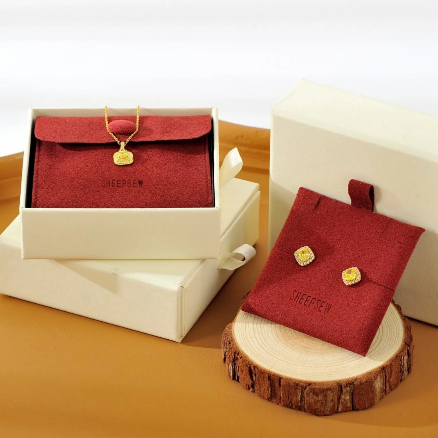 

20pcs Gift Packaging Storage Slide Out Paper Jewelry Box Microfiber Pouch Set Drawer Sliding Paper Cardboard Jewelry Box