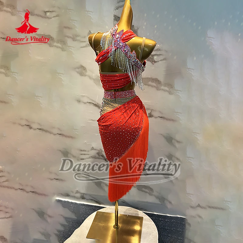 ผู้ใหญ่และวัยรุ่นเทศกาลเต้นรำแบล็คพูลเต้นรำละตินเอแบ๊บ สโตนส์ชุดมืออาชีพผู้หญิงชัตช่า แซมบ้าแสดงชุดที่กำหนดเอง