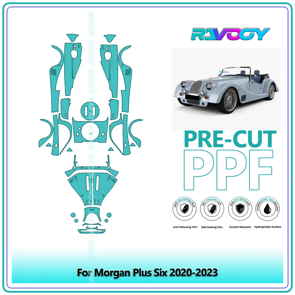 For Morgan Plus Six 2020-2023 Full Body 8.5Mil Pre-Cut Paint Protection Film PPF Stone Chip Kit Clear/Matte/Black Finish Options