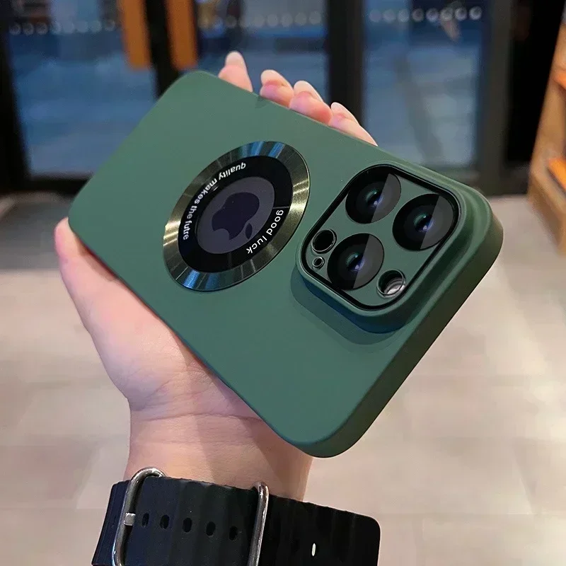 Luxury Magsafe Wireless Charge Phone Case For iPhone 15 14 13 12 11 Pro Max 14 15 Plus Matte Magnetic Back Protector Cases Cover