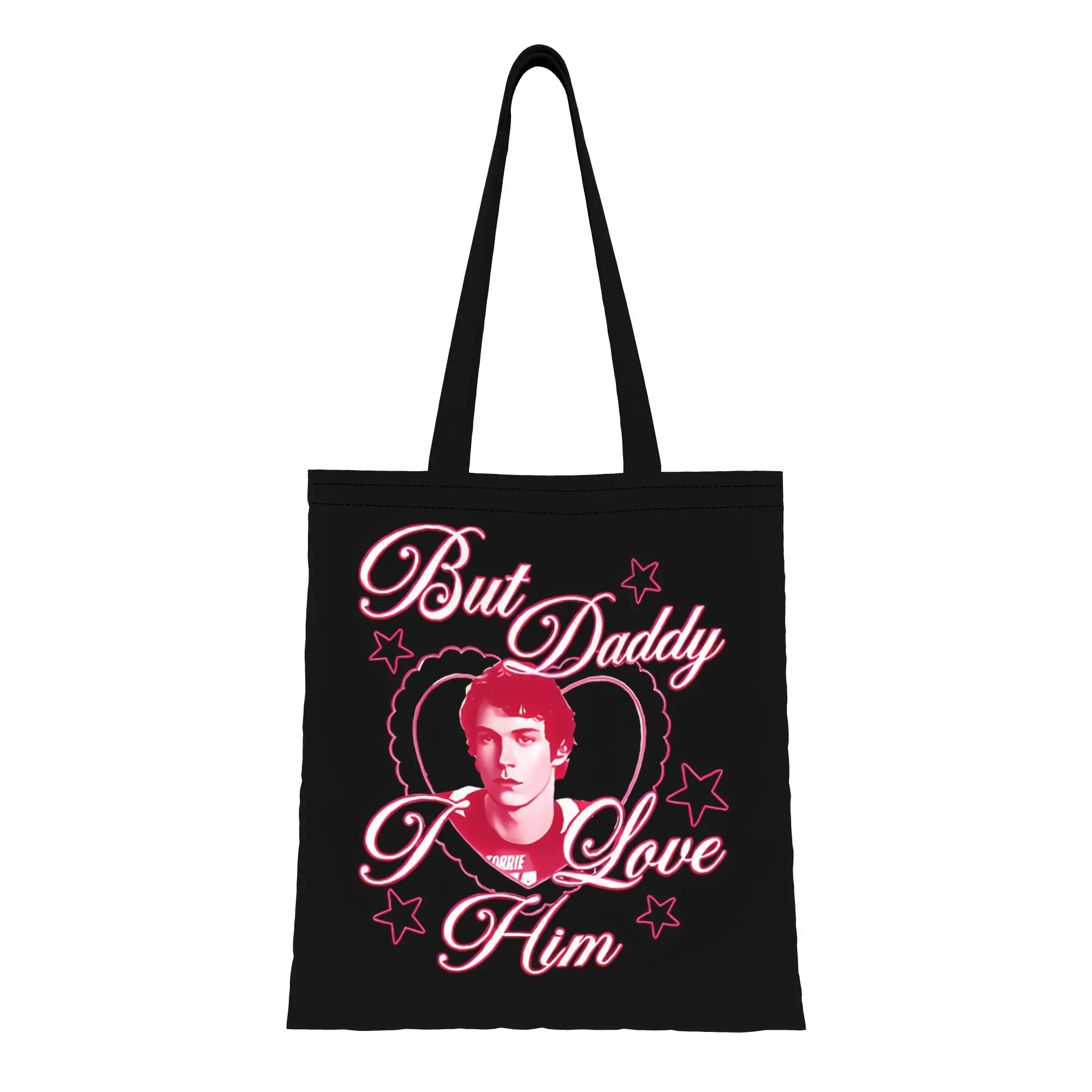 Bolso de mano tipo tote de lona de doble cara reutilizable con cita de pareja de artistas holandeses de Rivalry Rozanov, con diseño de Ita Bag, para llevar al hombro