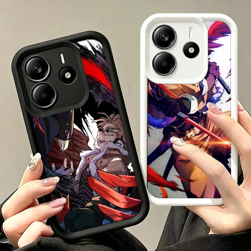 Funda de teléfono Anime MHA Hawks BNHA para Xiaomi Poco M8 X7 X6 X5 M7 Pro F8 F7 15T Ultra Mi 17T 17 Pro Max 15 14T 14 Pro Cover Coque S
