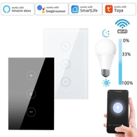 Tuya Smart WiFi Dimmer Switch Wireless Wall Touch Sensor Dimming Switch APP Voice Control US Works With Alexa Google Home