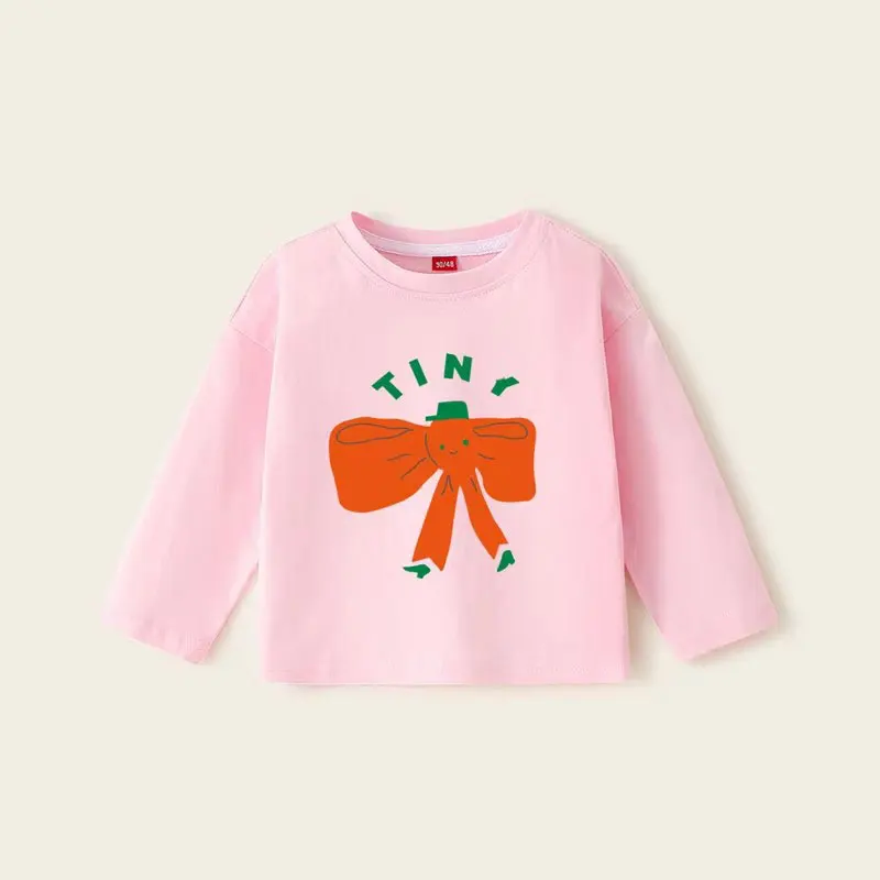 Kinder T-shirts 2024 Herbst Frühling Jungen Tees Candy Farbe Tops für Mädchen Cartoon Kleinkind Pullover Baumwolle Baby Bluse Kleidung