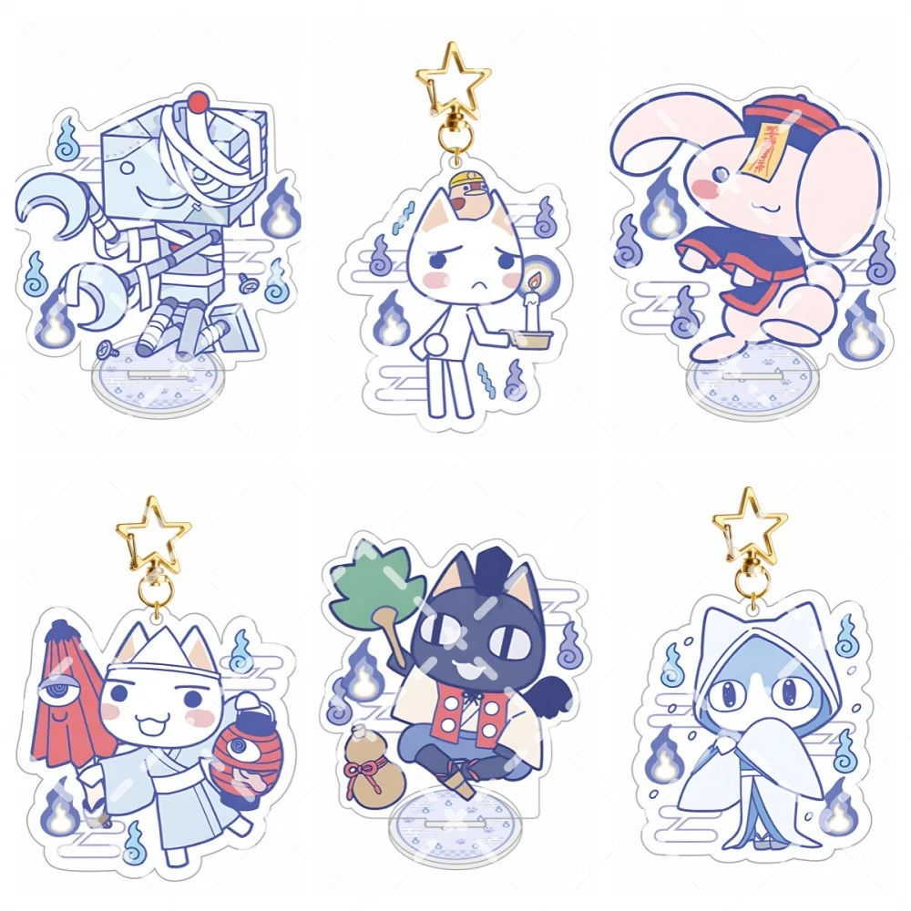 

Toro Inoue Cute Japanese Style Ghost Flame Acrylic Stand 10cm, 6cm Candle Shape Cat Keychain Anime Bag Charm Gift