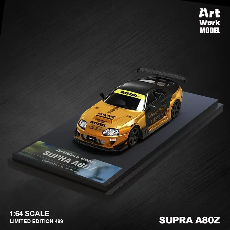 Time Micro x Artwork 1:64 Supra A80 Gold Diecast Model Car