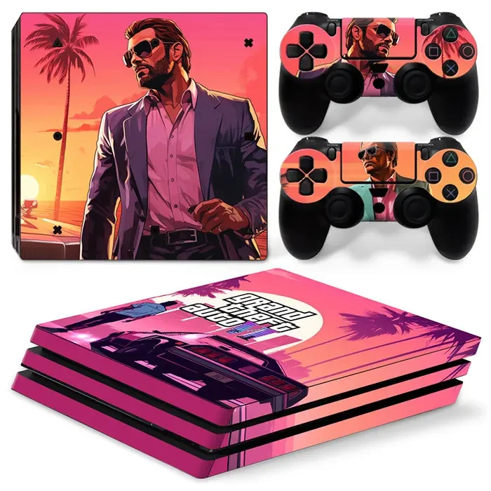 Grand Theft Auto VI GTA 6 PS4 Pro Skin Sticker Decal Cover Protector per Console e Controller Skin Vinyl