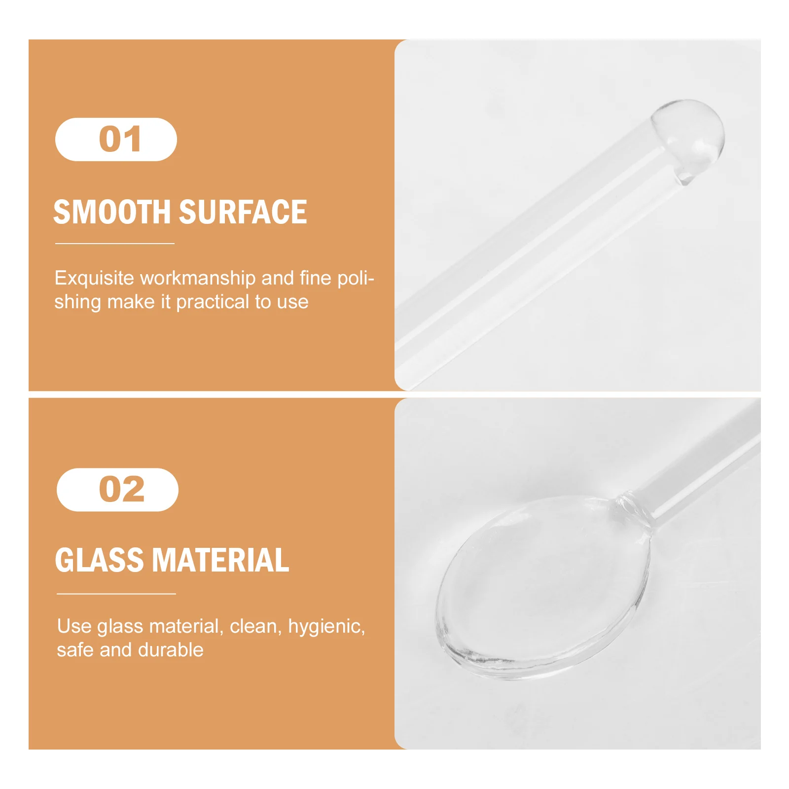 

6 Pcs Long Handled Glass Spoon Mixing Dessert Blender Coffee Stirrers Reusable Small Spoons for