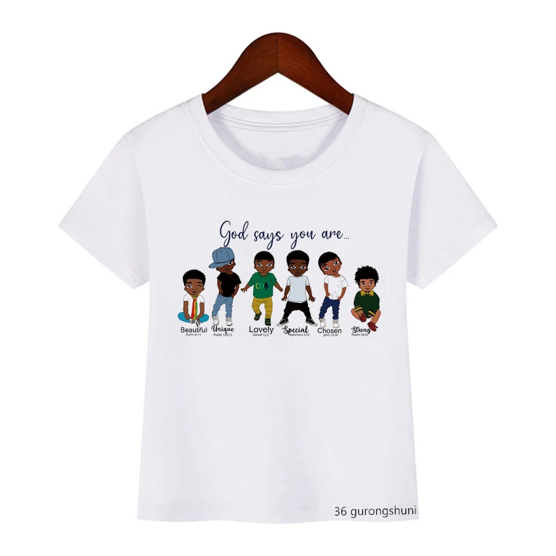 Black Girls T-Shirt Black Boys Princess Little Melanin Queen T Shirt Girls Boys Tshirt Short Sleeve Summer Tops