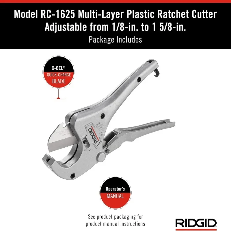 RIDGID 23498 Model RC-1625 Aluminum Ratchet Action 1/8