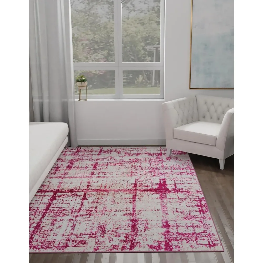 

Uptown Collection Area Rug - Lexington Avenue (9' x 12' 2" Rectangle, Pink/ Ivory)