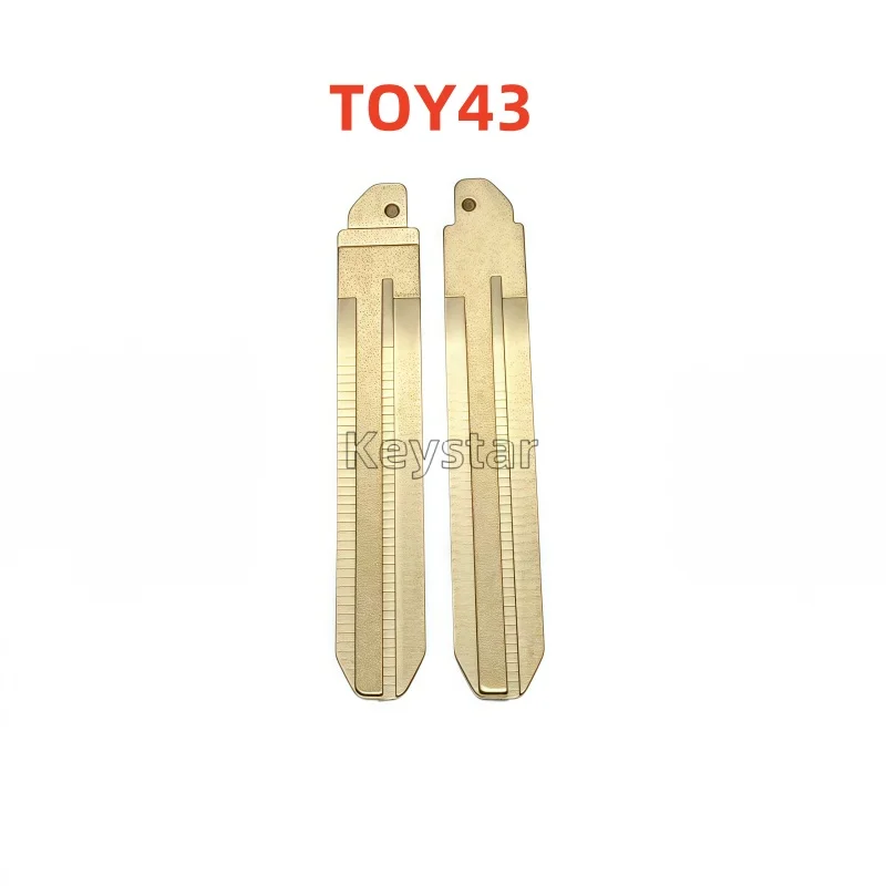 10pcs TOY43 Car Flip Key Blade Modified Key Shell Blade With Hole for Toyota Reiz Camry Corolla RAV4 Hilux Modified Key Shell
