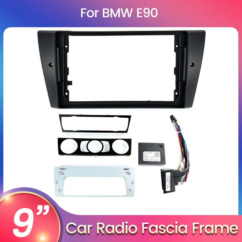

9inch Car Radio Frame Adapter for BMW E90 E91 E92 E93 2005-2013 Audio Fascia Dashboard Mount Panel Kit Cable Canbus Protocol Box