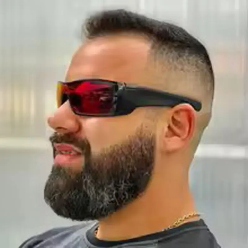 أزياء مربع نظارات شمسية رياضية الرجال النساء الفاخرة العلامة التجارية مصمم نظارات شمسية للذكور القيادة الصيد مستطيل النظارات