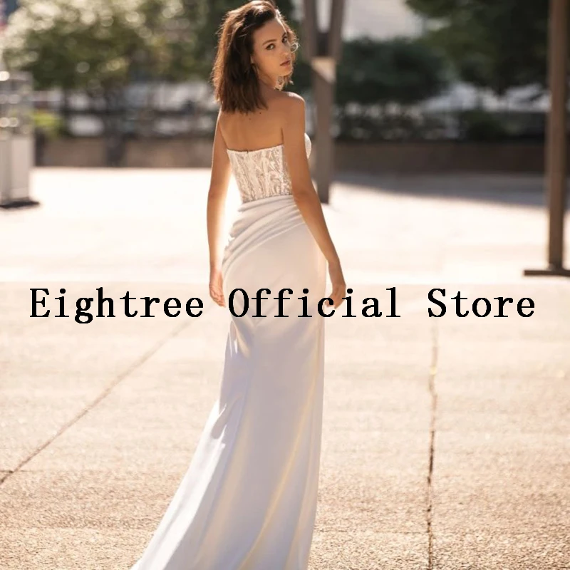 Eightree Sexy Mermaid Wedding Dresses 2023 Sweetheat High Split Dress Sequines Floor Length Wedding Evening Prom Gowns Plus Size