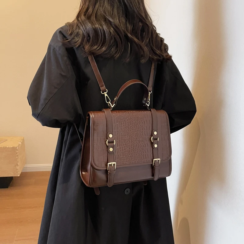 High End Women Satchel Bag JK Uniform Student Large Capacity Backpack Luxury Leather Handbag Brand Design Messenger Purse