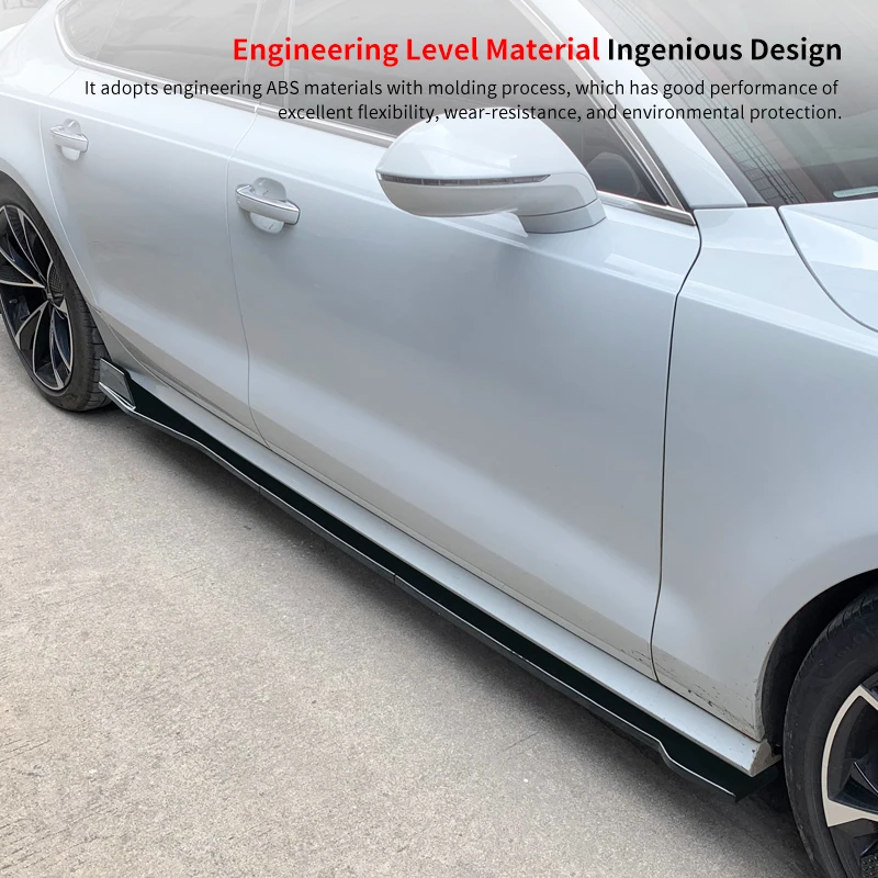 

For Audi A7 2015-2018 Car Side Skirts Extensions Bumper Door Lip Splitters Winglet Accessories Carbon Fiber Exterior Decoration