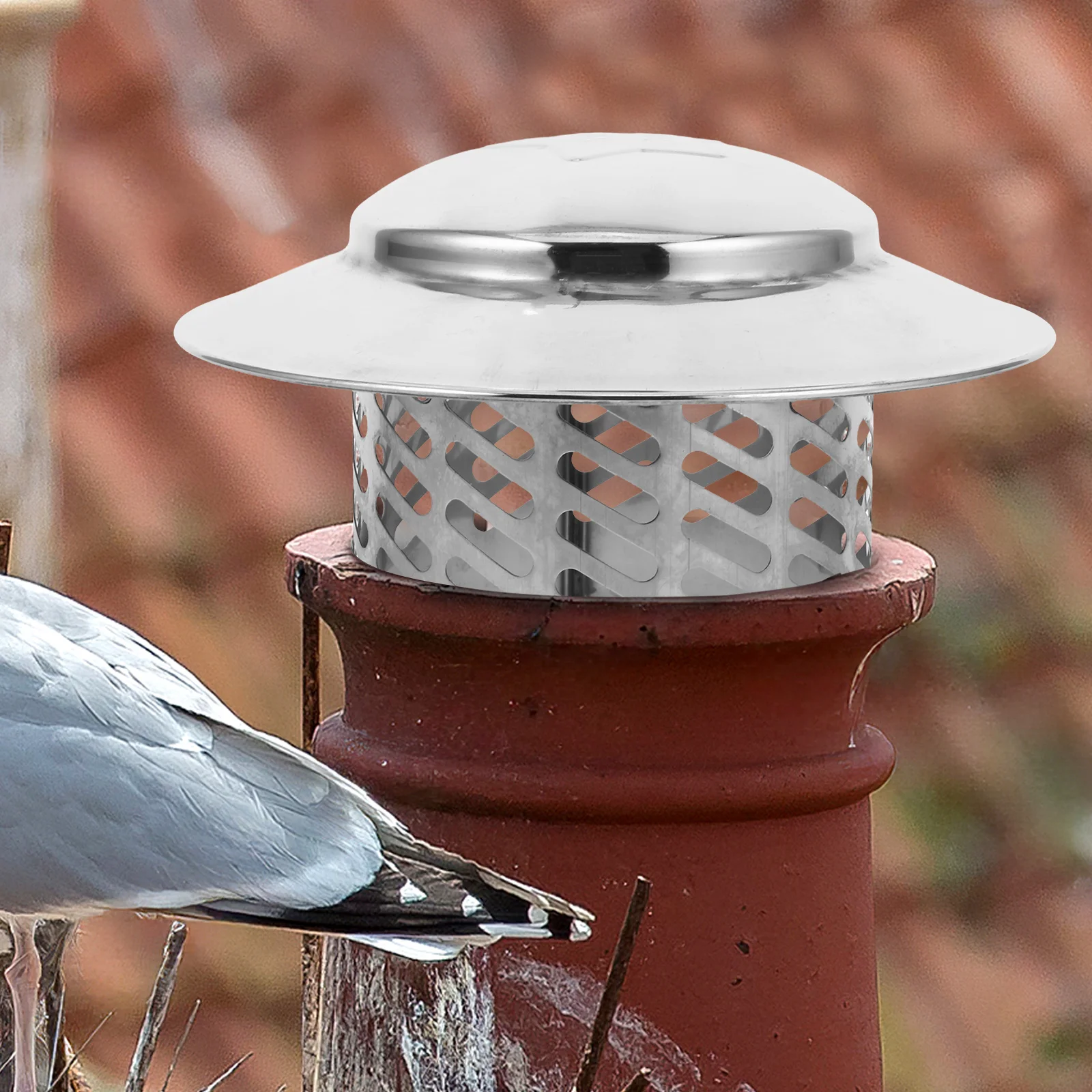 Cappelli da pioggia per camino per camino a Gas ombrellone da tetto in acciaio inossidabile argento