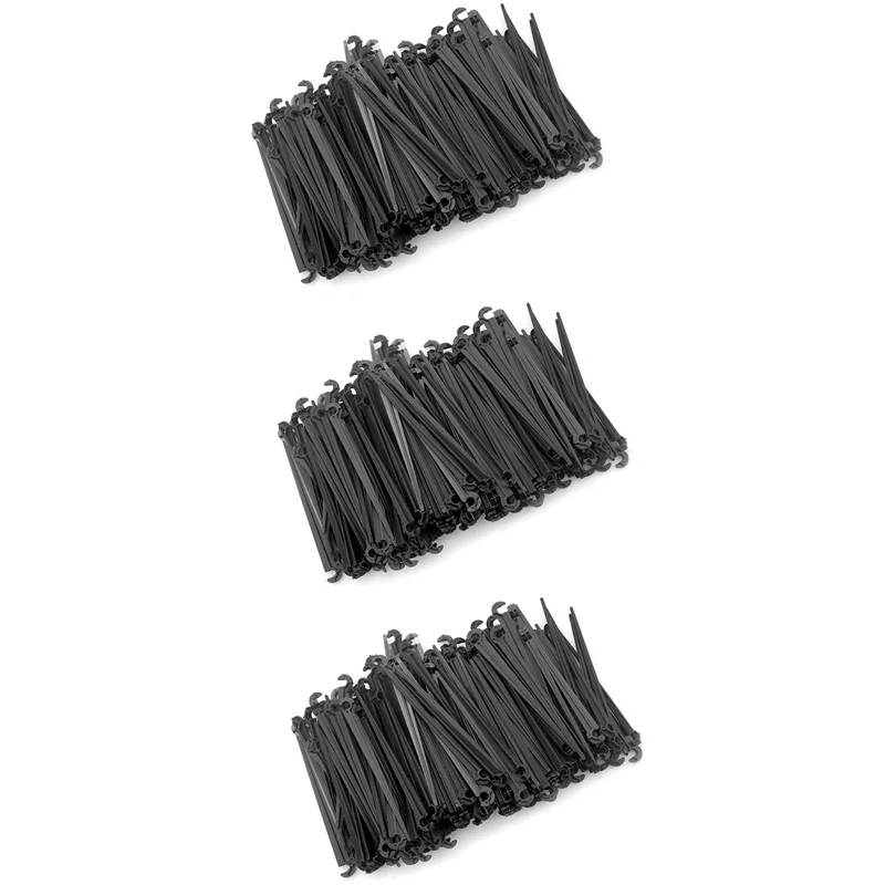 AB47-Irrigation Drip Support Stakes 1/4 Inch Tubing Hose For Vegetable Gardens Flower Beds Herbs Gardens Black 600 Pack