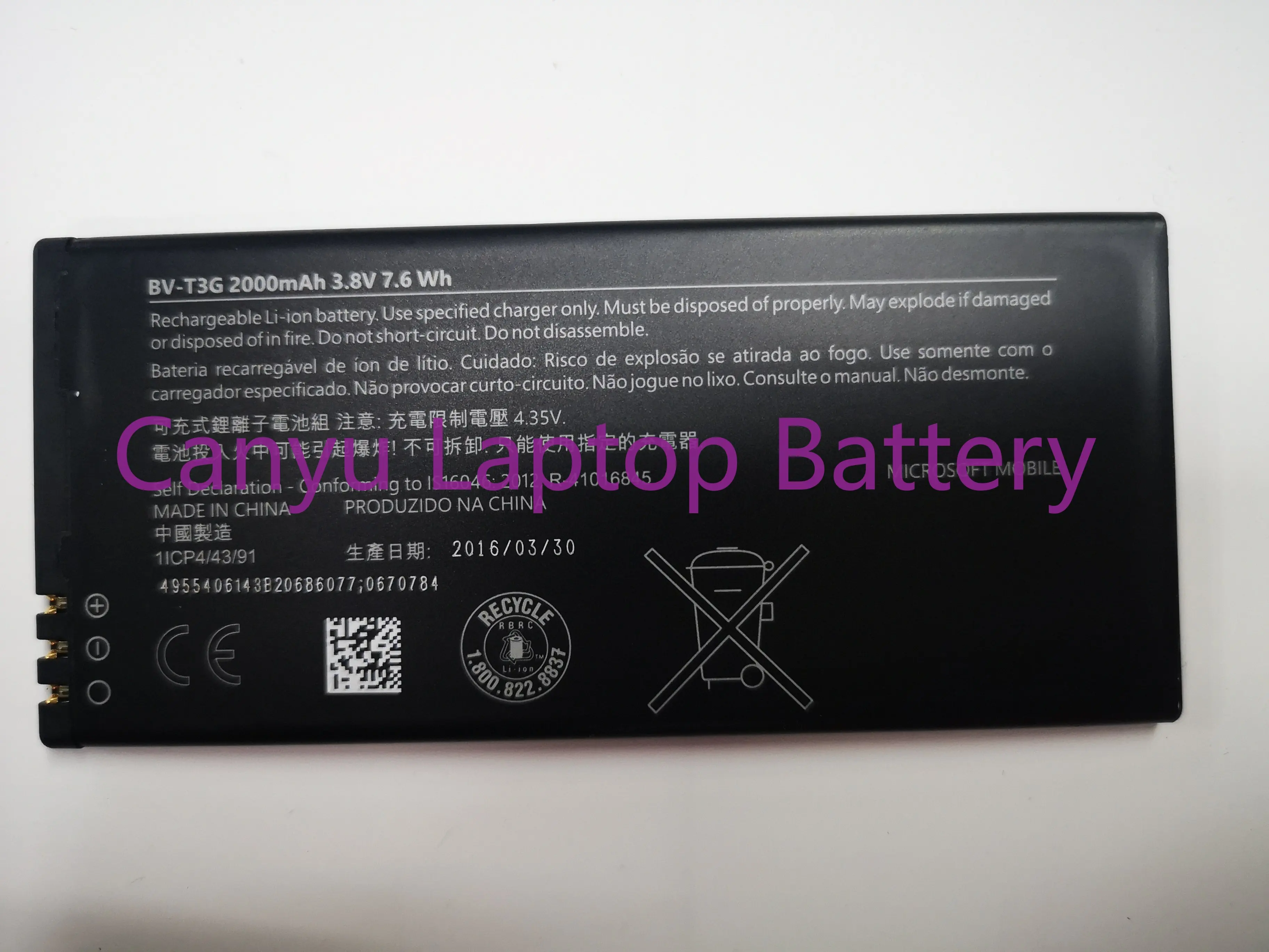 Phone Battery BV-T3G BV-T4B BV-T5E For Microsoft For Nokia Lumia 650 RM-1154 T3G T4B 640XL RM-1096 T5E 950 RM-1106 Batter