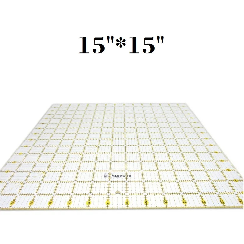 15*15 "Patchwork Righello Strumenti Quilting A Mano FAI DA TE Strumento di Acrilico Trasparente Trapunta Righello Grande Piazza Cucire Righello 3mm di Spessore