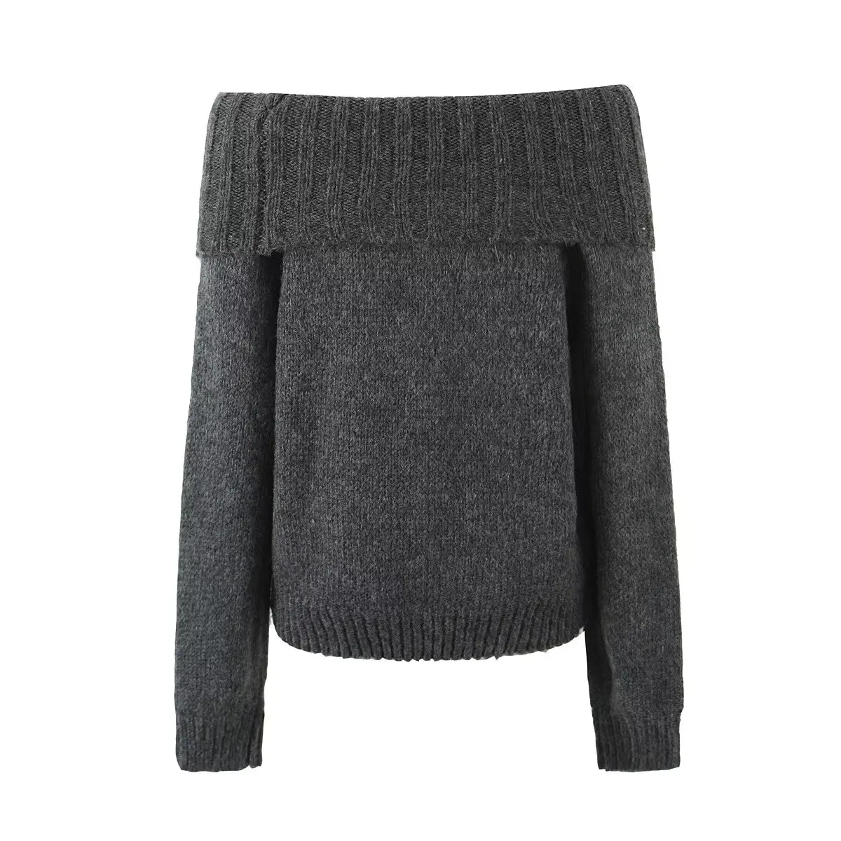 Suéter Moderno con Hombros Descubiertos, Top Corto JNLEAOG, Estilo Urbano para Mujer, Hoado, Manga Larga, Color Sólido