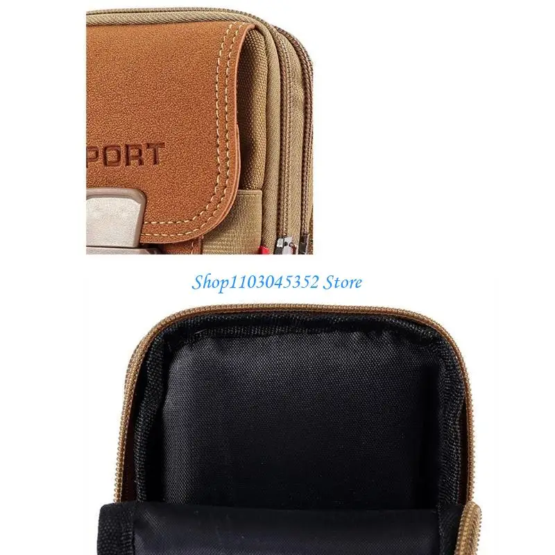 ヴィンテージキャンバスウエストバッグベルトループホルスターキャリー電話ポーチ財布ケース用