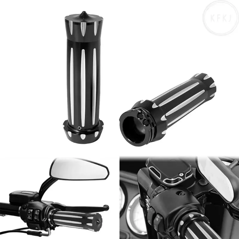 

For Universal Harley Cruiser Chopper Custom Suzuki Black 25mm 1" Motorcycle Handlebar Handle Bar End Hand Grips New