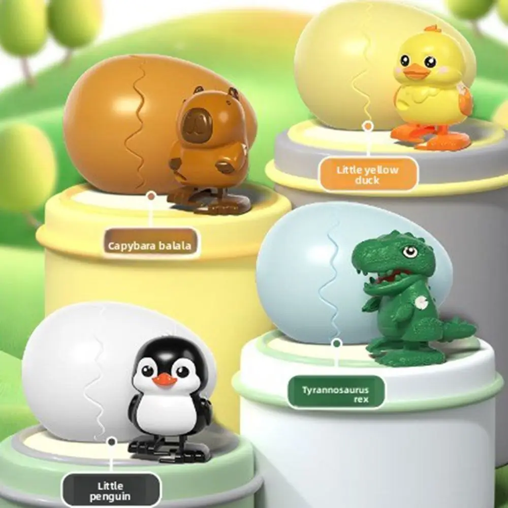 Creative Bouncing Egg Toys Cartoon Walking Action Capybara Egg Toys Plastic Toys Animal-shaped Wind-up Toys Decorative Ornament