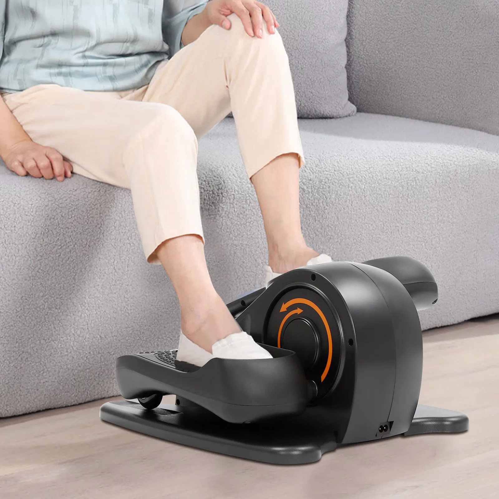 

Under Desk Elliptical Machine, Foot Pedal Exerciser with Rubber Anti-slip Pads for Home Workout, Motorized Elliptical Trainer