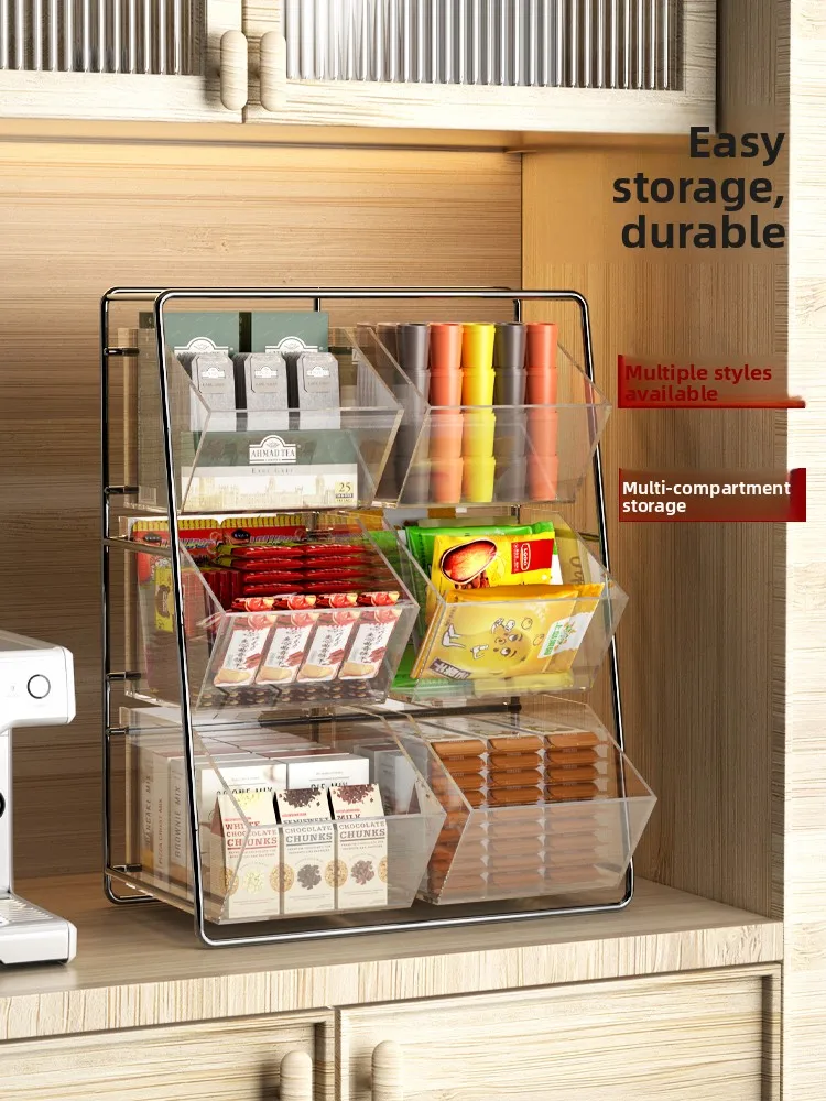 

Многослойный органайзер для кофейных капсул из акрила, для офиса, перерыва на чай, бариста, простой дизайн