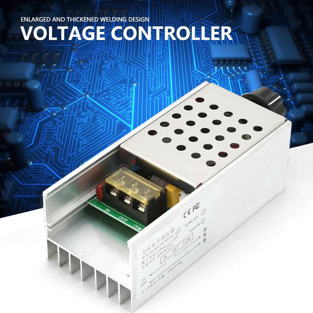 6000W AC 220V SCR Electric Voltage Regulator Dimmer Motor Speed Temperature Controller Voltage Controller