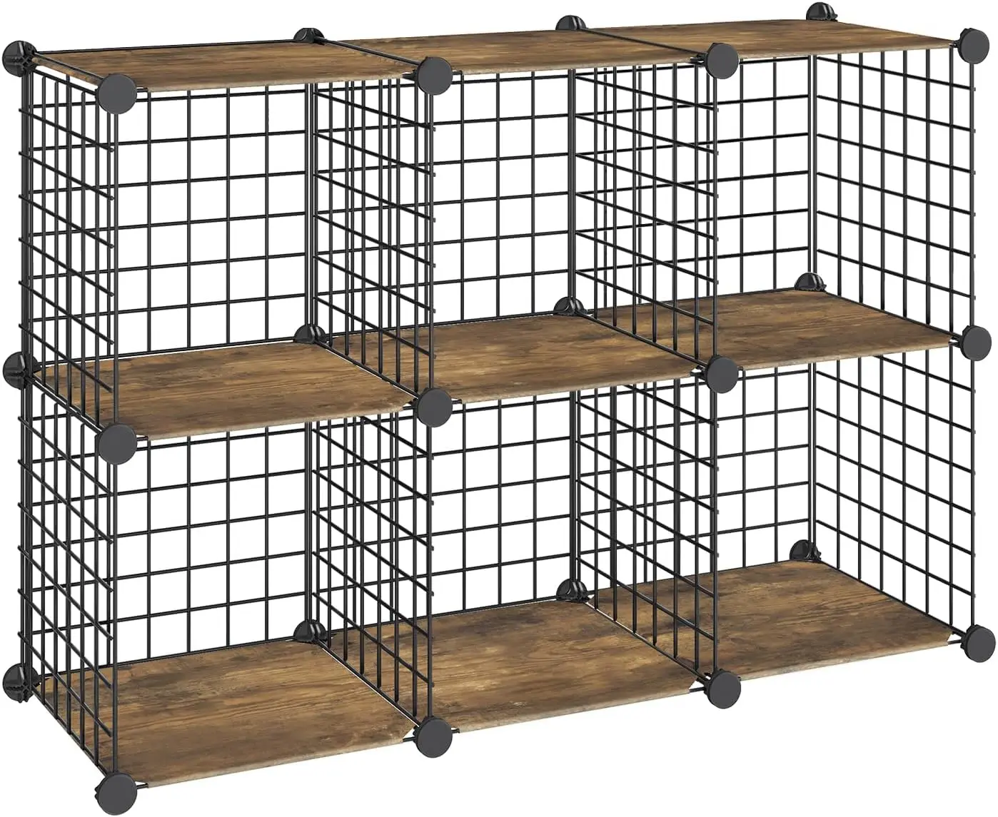 

Wire Cube Storage Organizer, 6-Cube Shelves, Modular Shelves with Grid, DIY Closet Cabinet for Living Room, Bedroom,