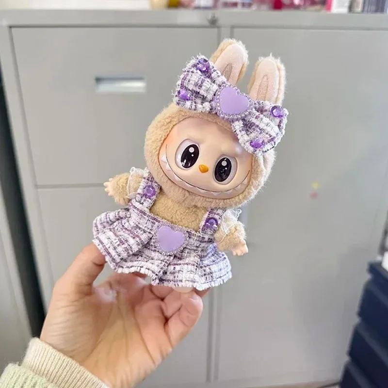 

Для 17 см Leuke Labubu Pop Kleding Outfit Accessoires Klassieke Jurk Set Voor V2 Mini Poppen Kleding Meisje Kid Gift labubu Ropa
