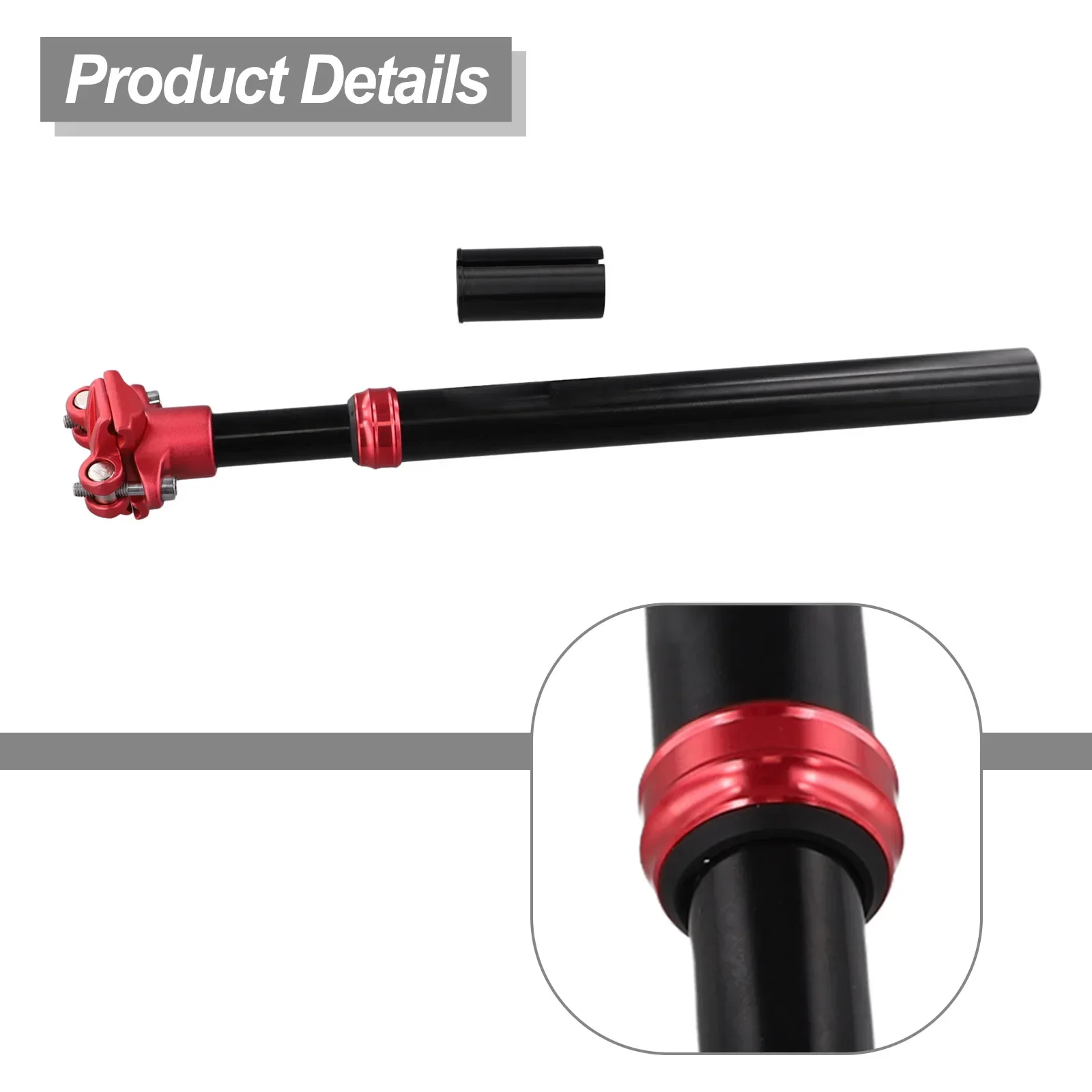 

Hydraulic Suspension Bicycle Seatpost Cycling 1 Set 27.2*350mm Adjustable Aluminium Alloy Parts Reducing Sleeve