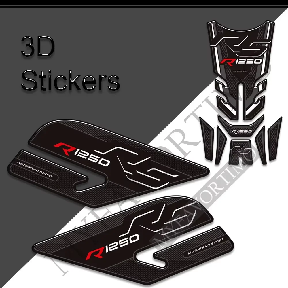 Motorcycle For BMW R1250RS R 1250 RS R1250 Tank Pad Grips Gas Fuel Oil Kit Knee Fish Bone Protection Stickers Decals