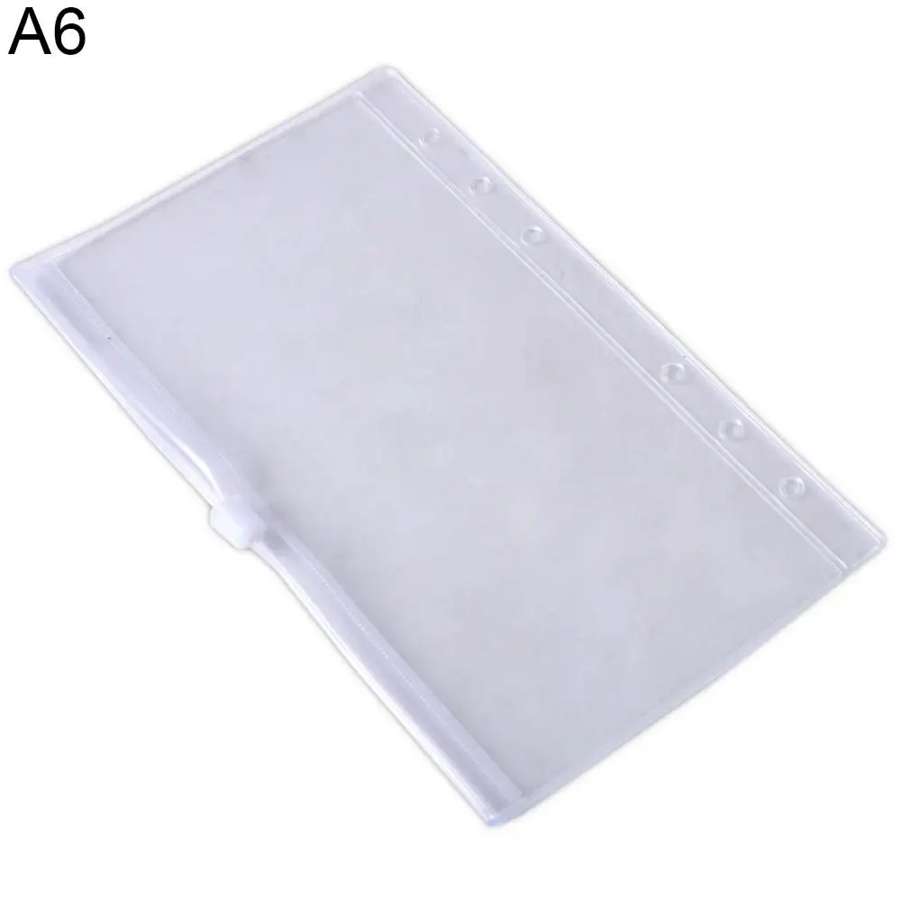 A5/A6/A7 Zippered Lock Envelope Document File Bag Transparent Pocket Organizer File Holder Standard Loose Budget Binder Pouch